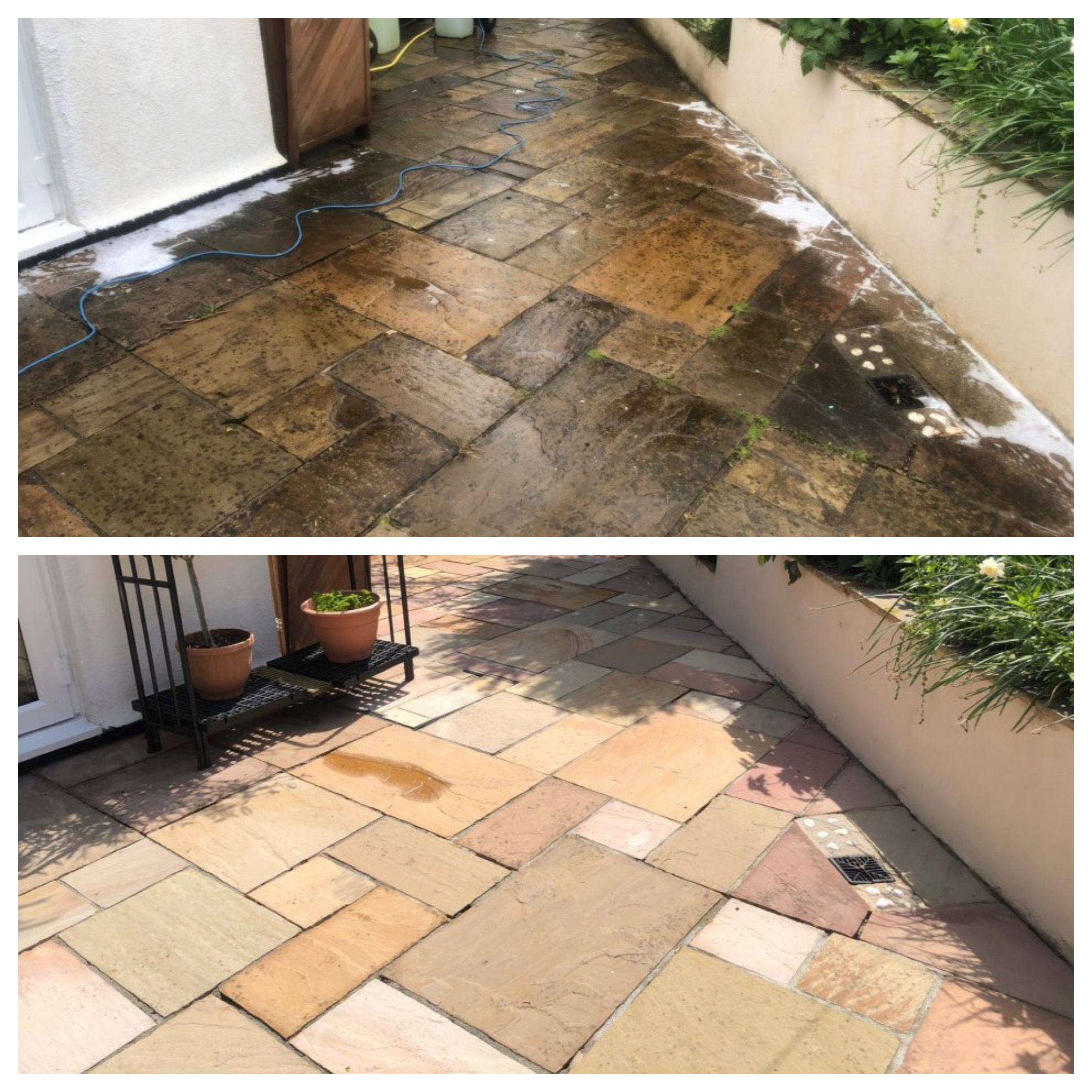 before and after pressure washing1
